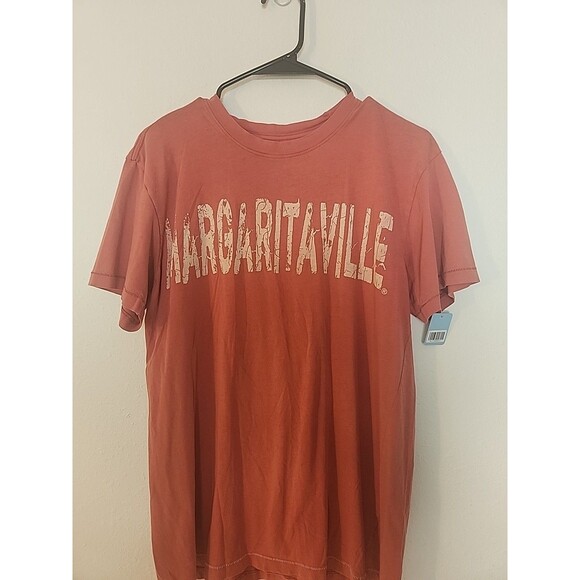 Margaritaville Shirt Mens Size Medium Peach Orange Color Graphic Shirt - Picture 2 of 8